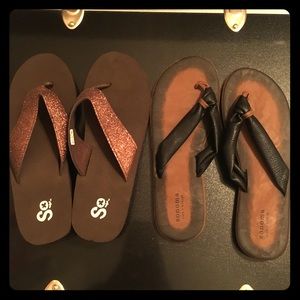 NWOT BUNDLE BROWN Flip Flops